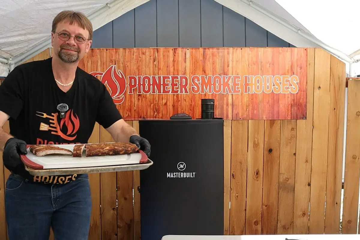 ribs in a masterbuilt electric smoker left